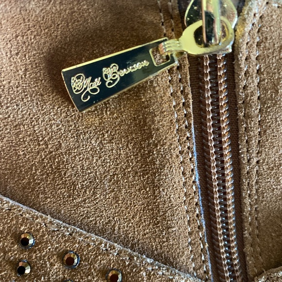 Matt Bernson Cognac Suede Rhinestone
Strap Ankle Boots SZ 11M - Picture 10 of 16